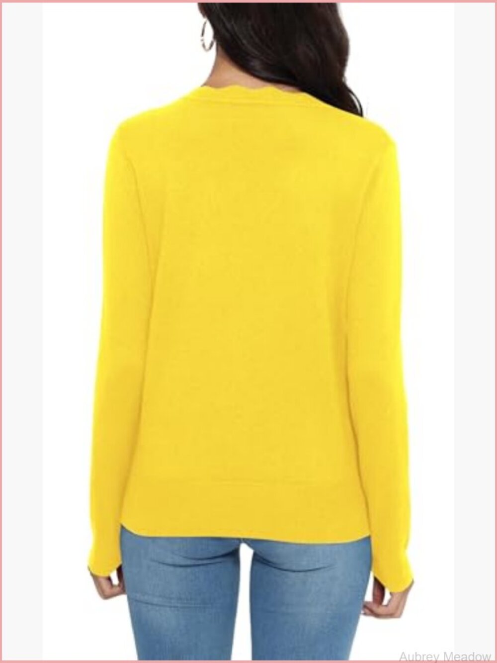 Long Sleeve Open Front Cardigan Lightweight V-Neck Button Down Knit - Picture 6 of 6